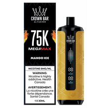 Load image into Gallery viewer, AL Fakher Crown Bar Mega Max 75k Disposable Vape ***HARMONIZED STAMPED***

