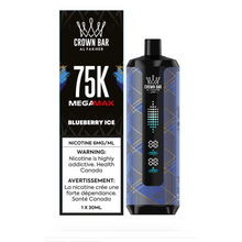 Load image into Gallery viewer, AL Fakher Crown Bar Mega Max 75k Disposable Vape ***HARMONIZED STAMPED***
